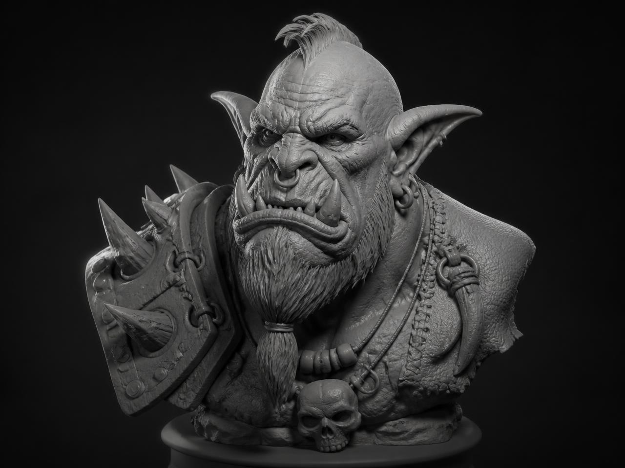 Warchief Bust — 3D Modeling render